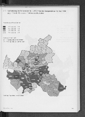 Vorschaubild von 4.10 Veränderung der Stimmenanteile der F.D.P. bei der Europawahl am 12. Juni 1994 gegenüber der Europawahl 1989 in den Stadtteilen