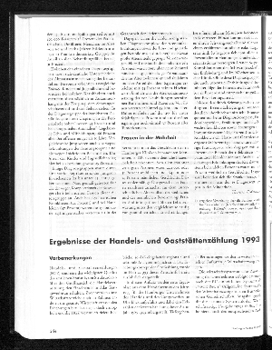 Vorschaubild von Ergebnisse der Handels- und Gaststättenzählung 1993