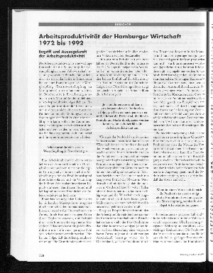 Vorschaubild von Arbeitsproduktivität der Hamburger Wirtschaft 1972 bis 1992