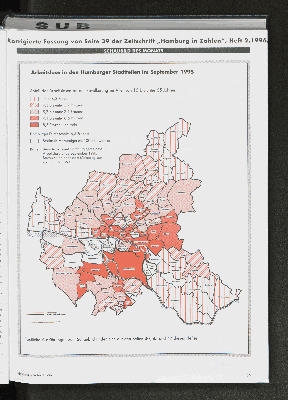 Vorschaubild von Arbeitslose in den Hamburger Stadtteilen im September 1995