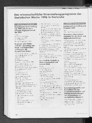 Vorschaubild von Das wissenschaftliche Veranstaltungsprogramm der Statistischen Woche 1996 in Karlsruhe