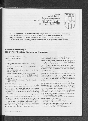 Vorschaubild von Beilage zur Zeitschrift des Statistischen Landesamtes der Freien und Hansestadt Hamburg Hamburg in Zahlen 50. Jahrgang, Oktober 1996