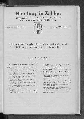 Vorschaubild von 1954: Beschäftigung und Arbeitslosigkeit im Hamburger Gebiet : Probleme eines grossstädtischen Arbeitsmarktes