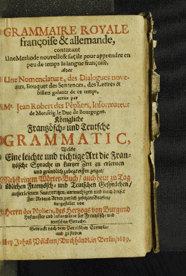 Vorschaubild von Grammaire Royale françoise & allemande
