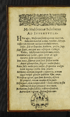 Vorschaubild von M. Huldericus Schoberus Ad Ivventvtem.