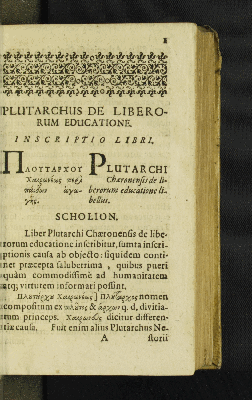 Vorschaubild von Plutarchus De Liberorum Educatione. 
Scholion. [und] Cap. I [u. a.]