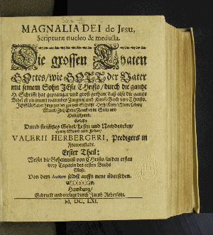 Vorschaubild von [Magnalia Dei de Jesu, Scripturae nucleo & medulla]