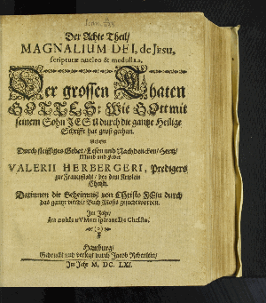 Vorschaubild von [Magnalia Dei de Jesu, Scripturae nucleo & medulla]