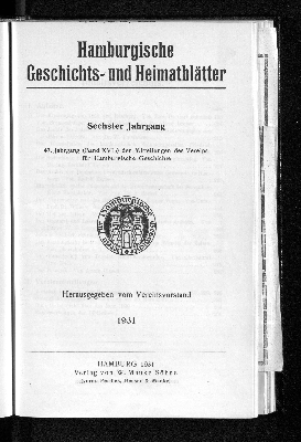 Vorschaubild von [Hamburgische Geschichts- und Heimatblätter]