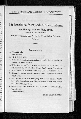 Vorschaubild von Ordentliche Mitgliederversammlung am Montag, den 30. März 1931