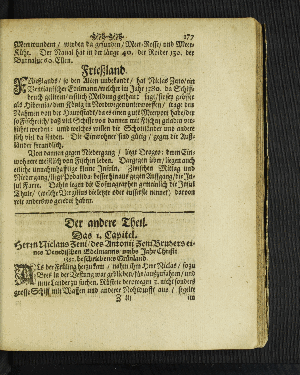 Vorschaubild von Der andere Theil.
Das 1.Capitel. 
Herrn Niclaus Zeni/ des Antonii Zeni Bruders eines Venedischen Edelmanns/ ... [u.a.]