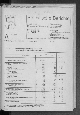 Vorschaubild von [Statistische Berichte der Freien und Hansestadt Hamburg / A]