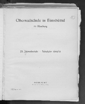 Vorschaubild von [Jahresbericht // Oberrealschule in Eimsbüttel zu Hamburg]