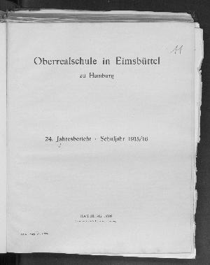 Vorschaubild von [Jahresbericht // Oberrealschule in Eimsbüttel zu Hamburg]