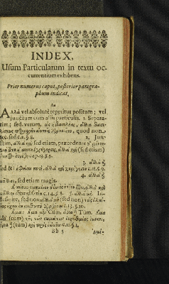 Vorschaubild von Index, Usum Particularum in textu occurrentium exhibens.