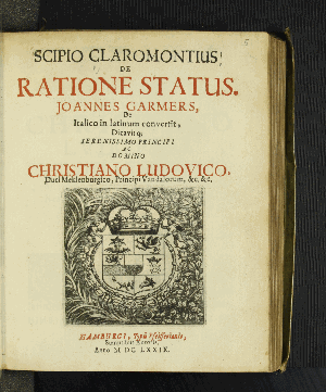 Vorschaubild von [Scipio Claromontius De Ratione Status]
