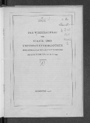 Vorschaubild von [Der Wiederaufbau der Staats- und Universitäts-Bibliothek Hamburg]