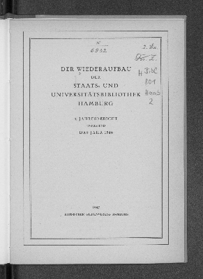 Vorschaubild von [Der Wiederaufbau der Staats- und Universitäts-Bibliothek Hamburg]