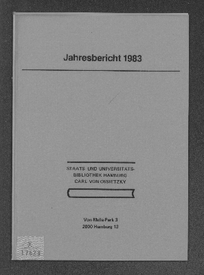 Vorschaubild von [Jahresbericht // Staats- u. Universitätsbibliothek Hamburg Carl von Ossietzky]