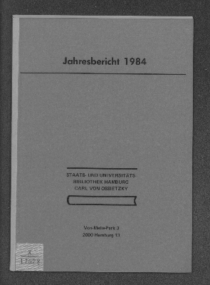 Vorschaubild von [Jahresbericht // Staats- u. Universitätsbibliothek Hamburg Carl von Ossietzky]