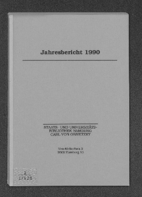 Vorschaubild von [Jahresbericht // Staats- u. Universitätsbibliothek Hamburg Carl von Ossietzky]