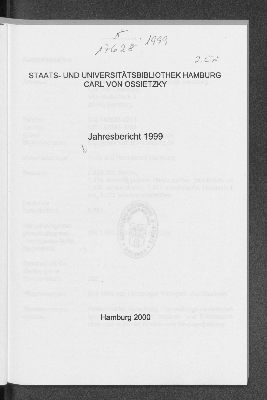 Vorschaubild von [Jahresbericht // Staats- u. Universitätsbibliothek Hamburg Carl von Ossietzky]