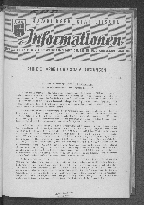 Vorschaubild von Mitglieder und Rechnungsergebnisse der Krankenkassen der sozialen Krankenversicherung mit Hauptsitz Hamburg 1953