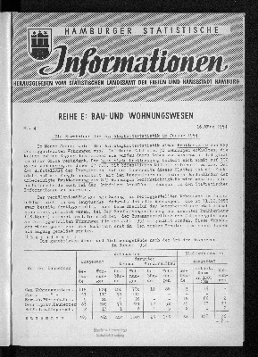 Vorschaubild von Die Ergebnisse der Bautätigkeitsstatistik im Januar 1954