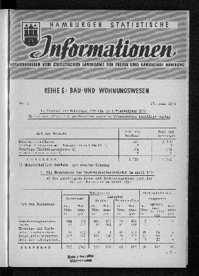 Vorschaubild von 1. Gebäude und Wohnungen für die im 1. Vierteljahr 1954 Mittel des öffentlich geförderten sozialen Wohnungsbaus bewilligt wurden