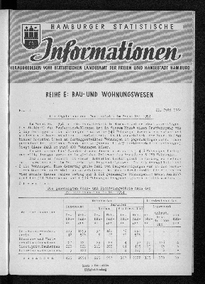 Vorschaubild von Die Ergebnisse der Baustatistik im Monat Mai 1954