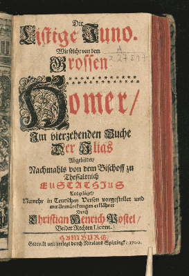 Vorschaubild von Die Listige Juno. Wie solche von dem Grossen Homer/ Jm vierzehenden Buche Der Jlias Abgebildet