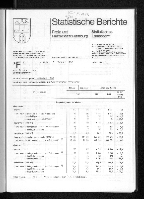 Vorschaubild von [Statistische Berichte der Freien und Hansestadt Hamburg / F]