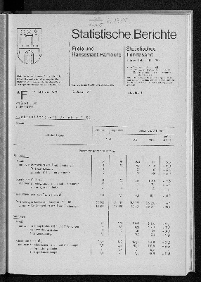 Vorschaubild von [Statistische Berichte der Freien und Hansestadt Hamburg / F]