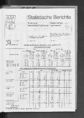 Vorschaubild von [Statistische Berichte der Freien und Hansestadt Hamburg / G]