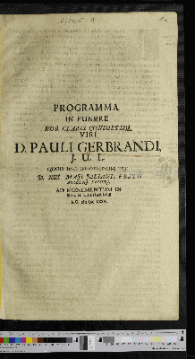 Vorschaubild von Programma In Funere ... Pauli Gerbrandi, J.U.L.