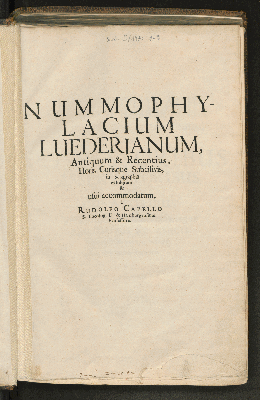 Vorschaubild von Nummophylacium Luederianum, Antiquum & Recentius