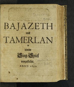 Vorschaubild von Bajazeth und Tamerlan