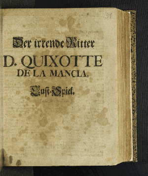 Vorschaubild von Der irrende Ritter D. Quixotte De La Mancia