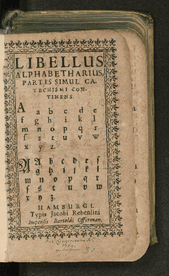 Vorschaubild von Libellus Alphabetharius, Partes Simul Catechismi Continens