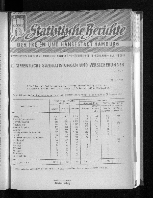 Vorschaubild von Die Belegung der Anstalten und Heime der Freien und Hansestadt Hamburg (Träger: Sozialbehörde) am 31. Dezember 1957