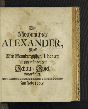 Vorschaubild von Der Hochmüthige Alexander