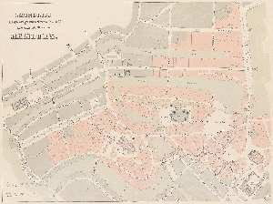 Vorschaubild von Grundriss des durch den großen Brand vom 5.- 8. Mai 1842 zerstörten Stadttheiles von Hamburg