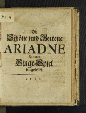 Vorschaubild von Die Schöne und Getreue Ariadne