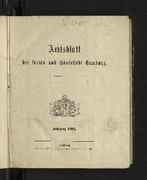 Vorschaubild von [Amtsblatt der Freien und Hansestadt Hamburg]