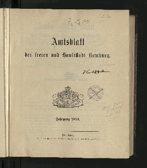 Vorschaubild von [Amtsblatt der Freien und Hansestadt Hamburg]