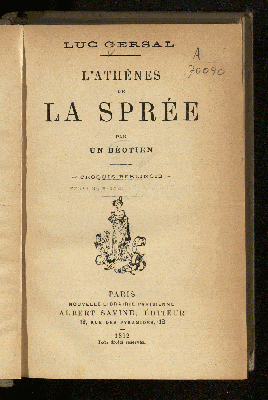 Vorschaubild von L'Athènes de la Sprée