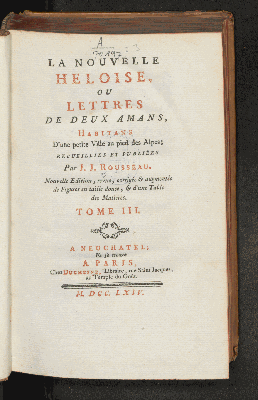 Vorschaubild von [La Nouvelle Héloïse, Ou Lettres De Deux Amans]