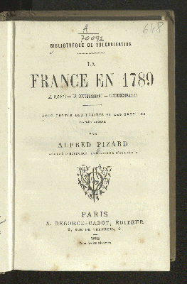 Vorschaubild von La France en 1789