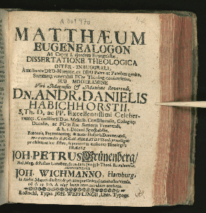 Vorschaubild von Matthaeum Eugenealogon Ad Caput I. eiusdem Evangelistae