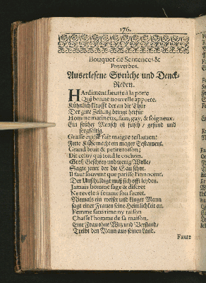 Vorschaubild von Bouquet de Sentences & Proverbes. Auserlesene Sprüche und Denck-Reden.